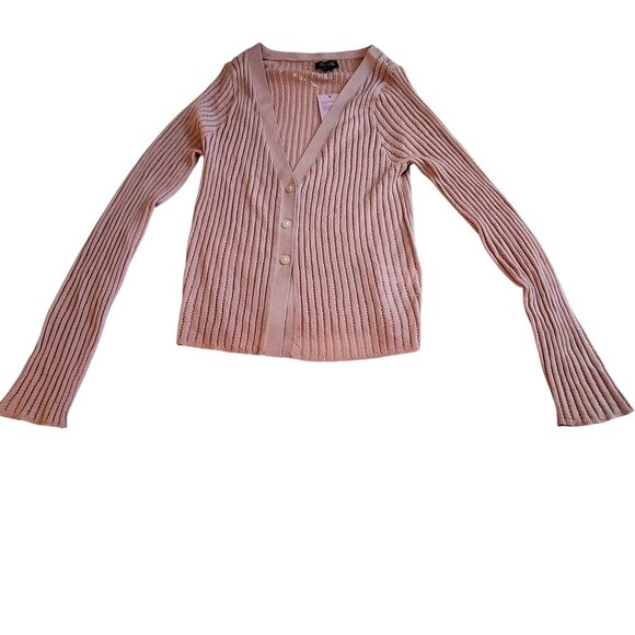 Wild Fable Ribbed Button-Down V-Neck Cardigan Sweater S Wild FableLong sleeves - Picture 8 of 14